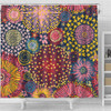 Australia Blooming Bright Flowers Shower Curtain - Blooming Bright Flowers Meadow Seamless Art Inspired Shower Curtain