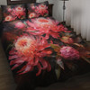 Australia Waratah Quilt Bed Set - Waratah Oil Painting Abstract Ver1 Quilt Bed Set