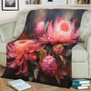 Australia Waratah Blanket - Waratah Oil Painting Abstract Ver1 Blanket