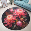 Australia Waratah Round Rug - Waratah Oil Painting Abstract Ver1 Round Rug