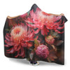 Australia Waratah Hooded Blanket - Waratah Oil Painting Abstract Ver1 Hooded Blanket