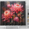 Australia Waratah Shower Curtain - Waratah Oil Painting Abstract Ver1 Shower Curtain