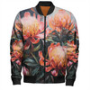 Australia Waratah Bomber Jacket - Waratah Oil Painting Abstract Ver2 Bomber Jacket