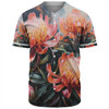 Australia Waratah Baseball Shirt - Waratah Oil Painting Abstract Ver2 Baseball Shirt