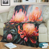 Australia Waratah Blanket - Waratah Oil Painting Abstract Ver2 Blanket