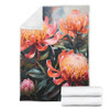 Australia Waratah Blanket - Waratah Oil Painting Abstract Ver2 Blanket