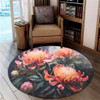 Australia Waratah Round Rug - Waratah Oil Painting Abstract Ver2 Round Rug