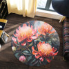 Australia Waratah Round Rug - Waratah Oil Painting Abstract Ver2 Round Rug