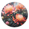 Australia Waratah Round Rug - Waratah Oil Painting Abstract Ver2 Round Rug