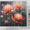 Australia Waratah Shower Curtain - Waratah Oil Painting Abstract Ver2 Shower Curtain