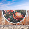 Australia Waratah Beach Blanket - Waratah Oil Painting Abstract Ver2 Beach Blanket