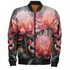 Australia Waratah Bomber Jacket - Waratah Oil Painting Abstract Ver3 Bomber Jacket