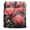 Australia Waratah Bedding Set - Waratah Oil Painting Abstract Ver3 Bedding Set