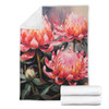 Australia Waratah Blanket - Waratah Oil Painting Abstract Ver3 Blanket