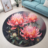 Australia Waratah Round Rug - Waratah Oil Painting Abstract Ver3 Round Rug