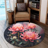 Australia Waratah Round Rug - Waratah Oil Painting Abstract Ver3 Round Rug