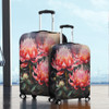 Australia Waratah Luggage Cover - Waratah Oil Painting Abstract Ver3 Luggage Cover