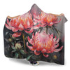 Australia Waratah Hooded Blanket - Waratah Oil Painting Abstract Ver3 Hooded Blanket