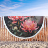 Australia Waratah Beach Blanket - Waratah Oil Painting Abstract Ver3 Beach Blanket