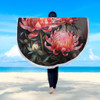 Australia Waratah Beach Blanket - Waratah Oil Painting Abstract Ver3 Beach Blanket