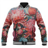 Australia Waratah Baseball Jacket - Waratah Oil Painting Abstract Ver4 Baseball Jacket