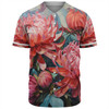 Australia Waratah Baseball Shirt - Waratah Oil Painting Abstract Ver4 Baseball Shirt