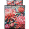 Australia Waratah Quilt Bed Set - Waratah Oil Painting Abstract Ver4 Quilt Bed Set