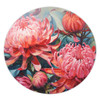 Australia Waratah Round Rug - Waratah Oil Painting Abstract Ver4 Round Rug