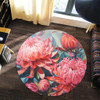 Australia Waratah Round Rug - Waratah Oil Painting Abstract Ver4 Round Rug