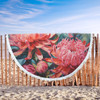 Australia Waratah Beach Blanket - Waratah Oil Painting Abstract Ver4 Beach Blanket