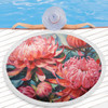 Australia Waratah Beach Blanket - Waratah Oil Painting Abstract Ver4 Beach Blanket