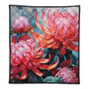 Australia Waratah Quilt - Waratah Oil Painting Abstract Ver5 Quilt