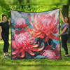 Australia Waratah Quilt - Waratah Oil Painting Abstract Ver5 Quilt