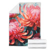 Australia Waratah Blanket - Waratah Oil Painting Abstract Ver5 Blanket