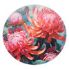 Australia Waratah Round Rug - Waratah Oil Painting Abstract Ver5 Round Rug