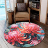 Australia Waratah Round Rug - Waratah Oil Painting Abstract Ver5 Round Rug