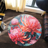 Australia Waratah Round Rug - Waratah Oil Painting Abstract Ver5 Round Rug