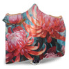 Australia Waratah Hooded Blanket - Waratah Oil Painting Abstract Ver5 Hooded Blanket