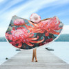 Australia Waratah Beach Blanket - Waratah Oil Painting Abstract Ver5 Beach Blanket