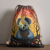 Australia Koala Drawstring Bag - Aboriginal Koala With Flowers Drawstring Bag