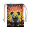 Australia Koala Drawstring Bag - Aboriginal Koala With Flowers Drawstring Bag