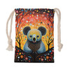 Australia Koala Drawstring Bag - Aboriginal Koala With Flowers Drawstring Bag