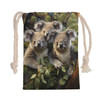 Australia Koala Drawstring Bag - Three Koalas with Gum Trees Ver1 Drawstring Bag