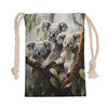 Australia Koala Drawstring Bag - Three Koalas with Gum Trees Ver2 Drawstring Bag
