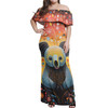 Australia Koala Off Shoulder Long Dress - Aboriginal Koala With Flowers Off Shoulder Long Dress