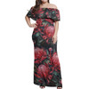 Australia Waratah Off Shoulder Long Dress - Waratah Flowers Fine Art Ver2 Off Shoulder Long Dress