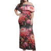 Australia Waratah Off Shoulder Long Dress - Waratah Oil Painting Abstract Ver1 Off Shoulder Long Dress
