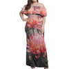 Australia Waratah Off Shoulder Long Dress - Waratah Oil Painting Abstract Ver3 Off Shoulder Long Dress