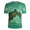 Australia Aboriginal Rugby Jersey - Aboriginal Green Platypus Art Inspired Design Rugby Jersey