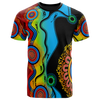 Australia Aboriginal Inspired T-shirt - Indigenous Art Color Circle Patterns Blue Dream T-shirt